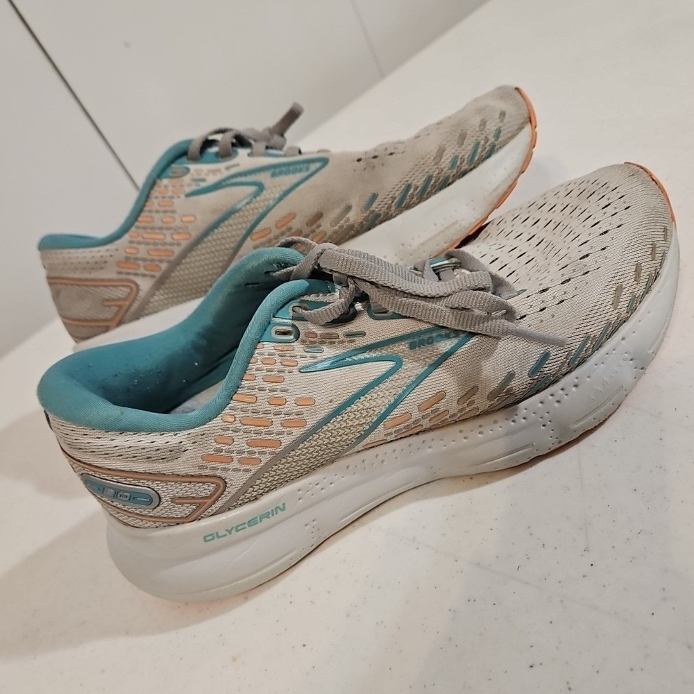 Brooks Glycerin 20 Sneakers Women's Size 7D Gray/Teal Running Shoes EUC(S171
